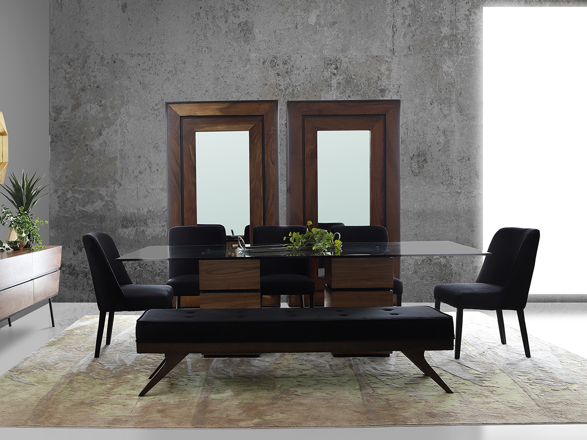 Banca Scandy - Negro, 120 cms