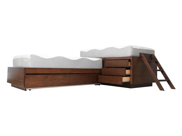 Cama Alta y Canguro - Okume Granito, Cama alta izquierda