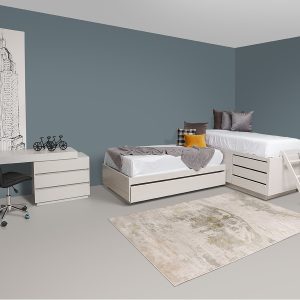 Cama Alta y Canguro - Okume Granito, Cama alta izquierda