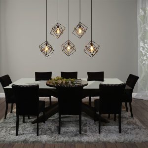 candil cubico 5 luces negro ambientejpg mubleria dkassa