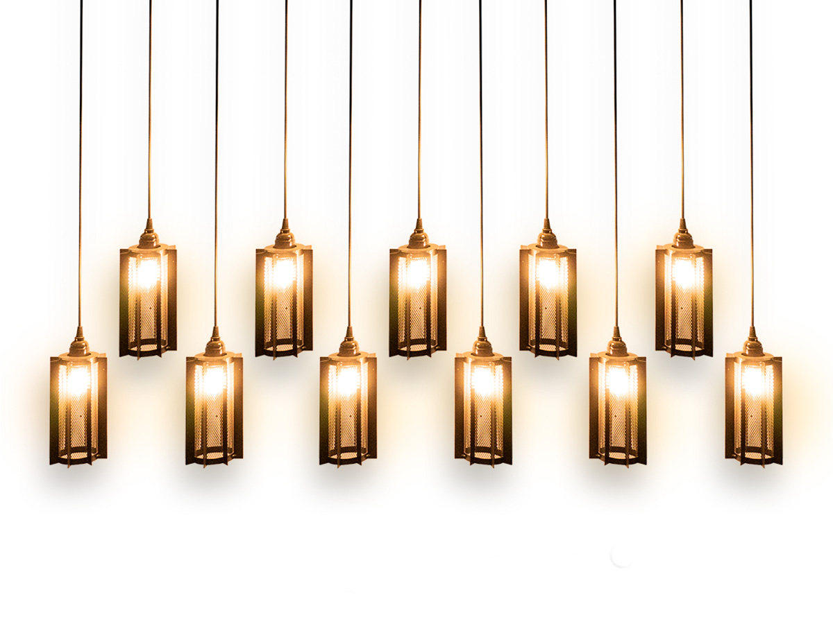 candil ind pantalla 11 luces f bco