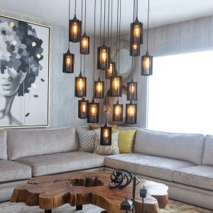 candil ind pantalla 17 luces ambiente mubleria dkassa