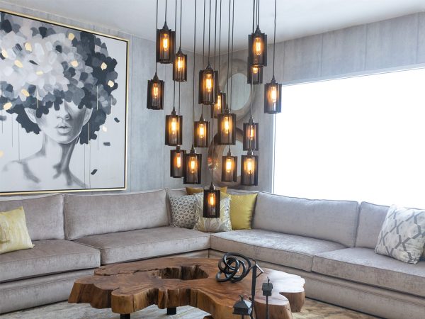 candil ind pantalla 17 luces ambiente mubleria dkassa