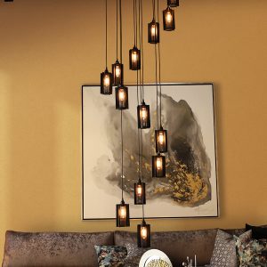 candil ind pantalla 17 luces caracol ambiente mubleria dkassa