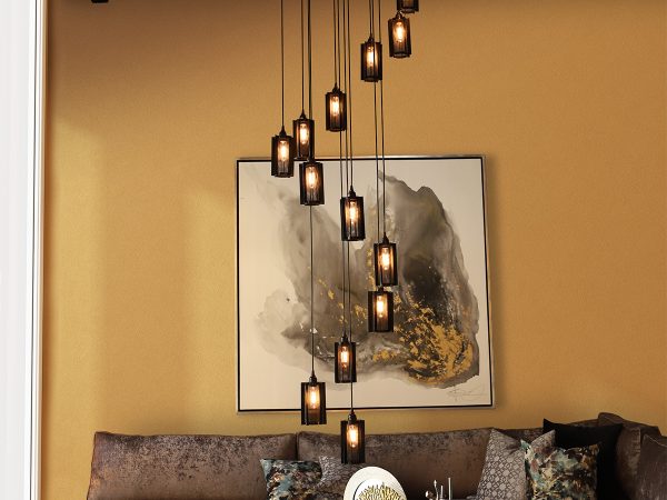 candil ind pantalla 17 luces caracol ambiente mubleria dkassa