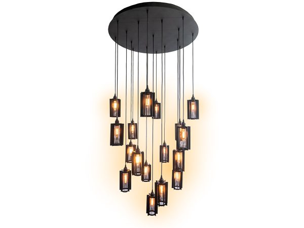candil ind pantalla 17 luces f bco