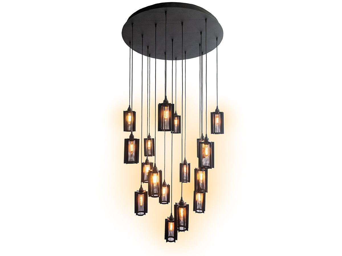 candil Ind pantalla 17 luces f bco candil ind pantalla 17 luces f bco