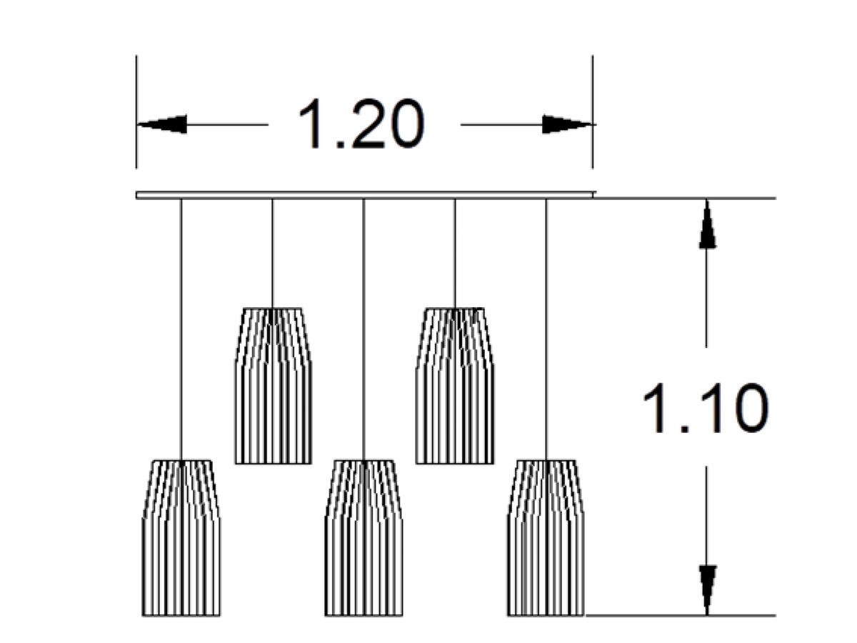 Ficha tecnica Candil Mutado 5 Luces