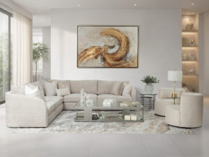 SHA309FTX1201 SALA LUXOR 330X180X100 CHAISE IZQ GLOW CREAM ambiente