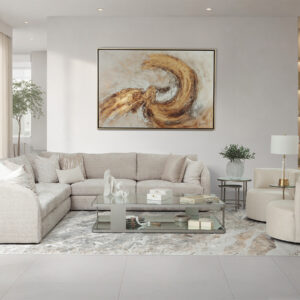 SHA309FTX1201 SALA LUXOR 330X180X100 CHAISE IZQ GLOW CREAM ambiente