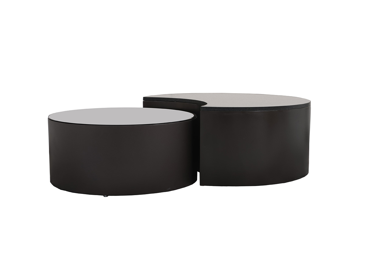 TAL324 MESAS INDUSTRIAL ECLIPSE CENTRO CIRCULAR BRONCE 100X40H 80X35H C SAN GABRIEL ESPEJO BRONCE F BCOjpg