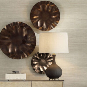 UTT103 PEONIA OUTDOOR WALL DECOR BRONZE SET 3 ambiente