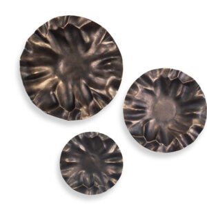 UTT103 PEONIA OUTDOOR WALL DECOR BRONZE SET 3 f bco