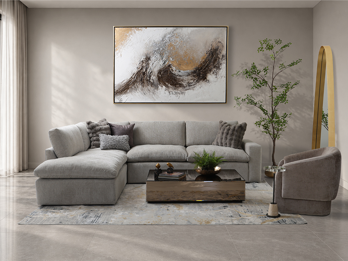 SHA353FTX1854 SALA FLORENCIA 320X240 CHAISE IZQ. TELA CASSIS PUTTY ambiente