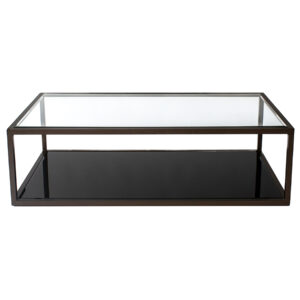 TAL213 MESA CENTRO NIZA BRONCE CLARO PINTADO NEGRO CRISTAL TRASPARENTEjpg